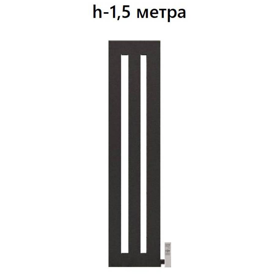 ™TeploMax вертикальні 1500 мм 3 секції колір - чорний матовий, висота - 1500 мм. (фото № 1)