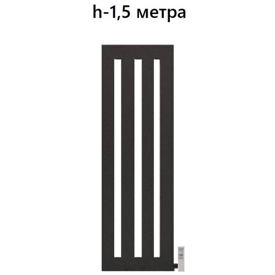 ™TeploMax вертикальні 1500 мм 4 секції колір - чорний матовий, висота - 1500 мм. (фото № 1)