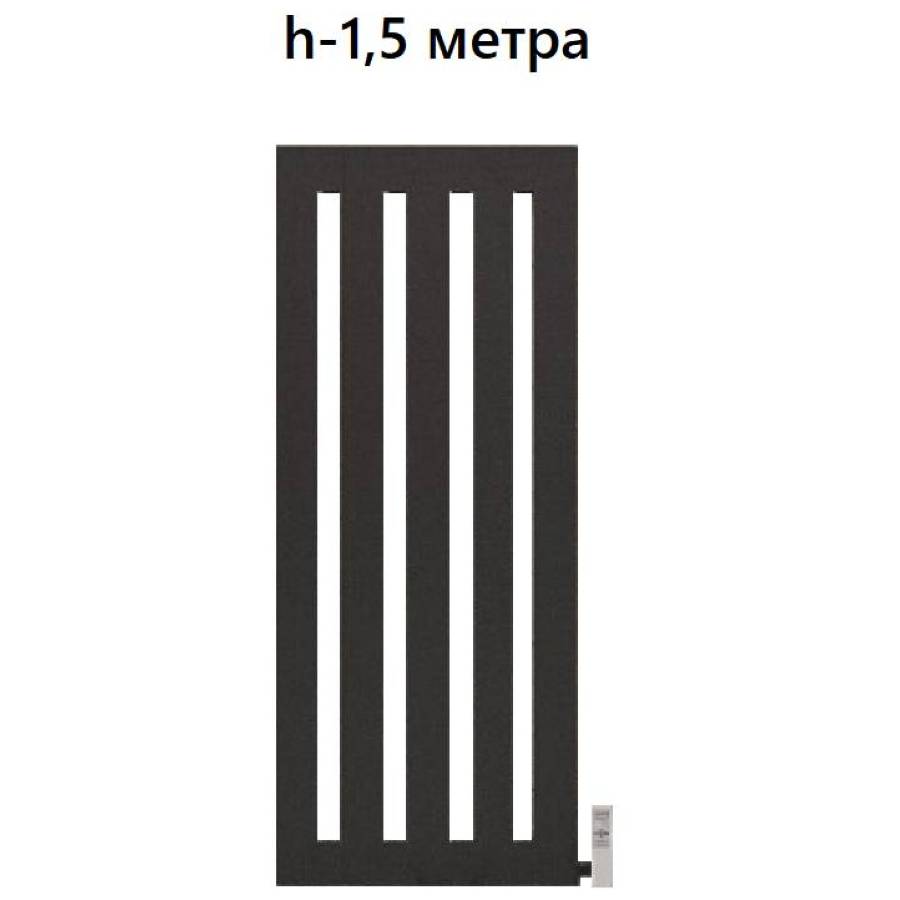 ™TeploMax вертикальні 1500 мм 5 секцій колір - чорний матовий, висота - 1500 мм. (фото № 1)