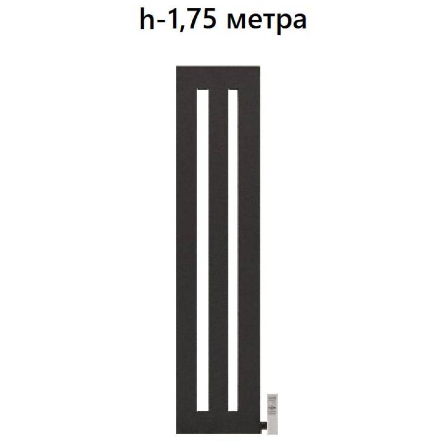 ™TeploMax вертикальні 1750 мм 3 секції колір - чорний матовий, висота - 1750 мм. (фото № 1)