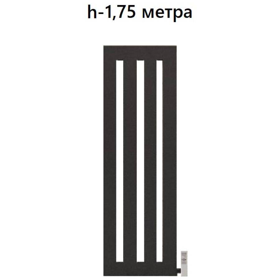 ™TeploMax вертикальні 1750 мм 4 секції колір - чорний матовий, висота - 1750 мм. (фото № 1)