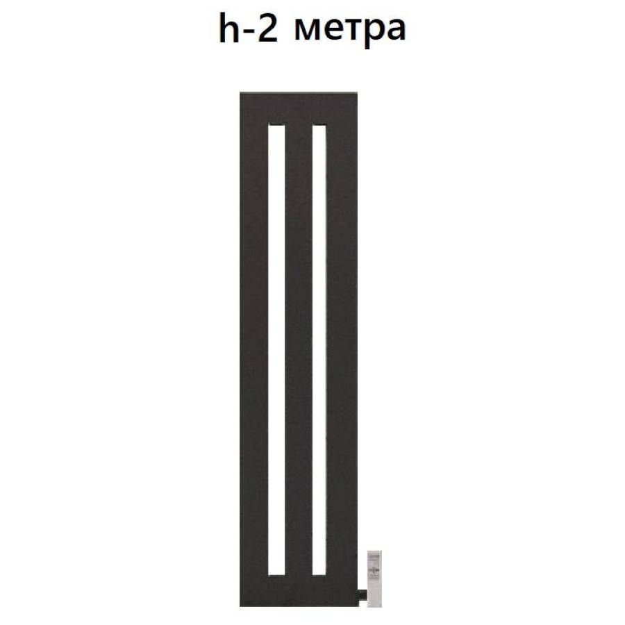 ™TeploMax вертикальні 2000 мм 3 секції колір - чорний матовий, висота - 2000 мм. (фото № 1)