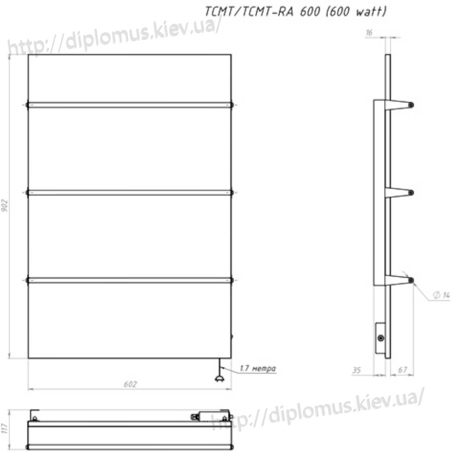 ™Teploceramic TCMT-RA 300 колір - білий (фото 70х70 № 6)